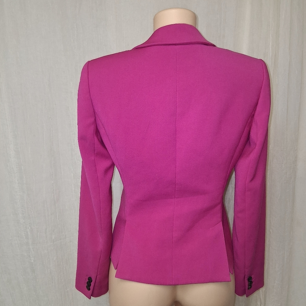 Anne Klein Women Size 4 Fuchsia Double-Breasted Blazer - Picture 8 of 15